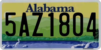 AL license plate 5AZ1804