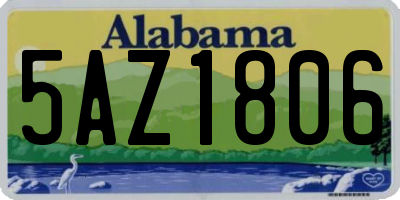 AL license plate 5AZ1806