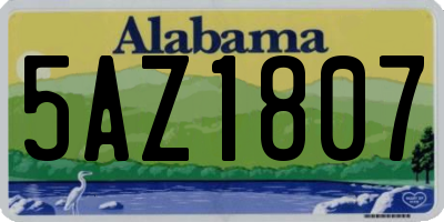 AL license plate 5AZ1807