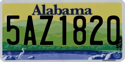 AL license plate 5AZ1820