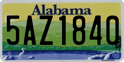 AL license plate 5AZ1840