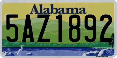 AL license plate 5AZ1892