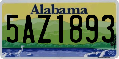 AL license plate 5AZ1893