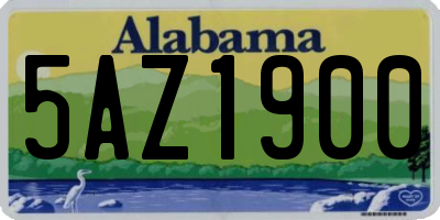 AL license plate 5AZ1900