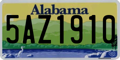 AL license plate 5AZ1910