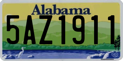AL license plate 5AZ1911