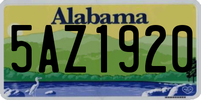 AL license plate 5AZ1920