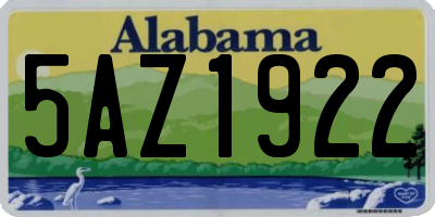AL license plate 5AZ1922
