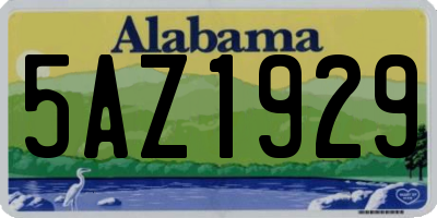 AL license plate 5AZ1929