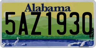 AL license plate 5AZ1930