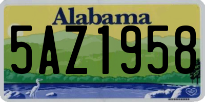 AL license plate 5AZ1958