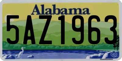 AL license plate 5AZ1963