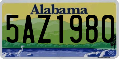 AL license plate 5AZ1980