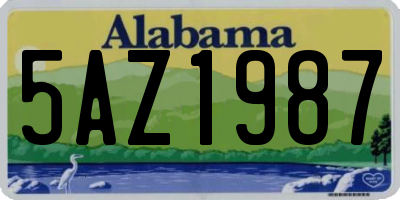 AL license plate 5AZ1987