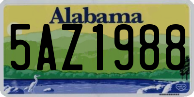 AL license plate 5AZ1988