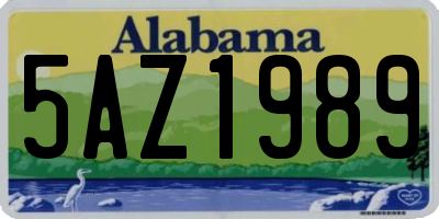 AL license plate 5AZ1989