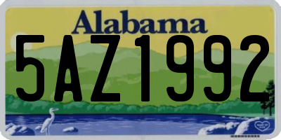 AL license plate 5AZ1992