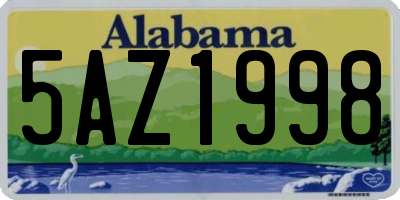 AL license plate 5AZ1998