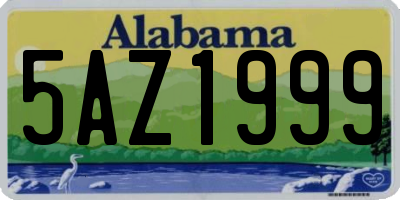 AL license plate 5AZ1999