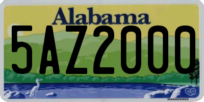 AL license plate 5AZ2000