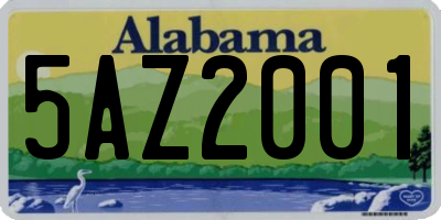 AL license plate 5AZ2001