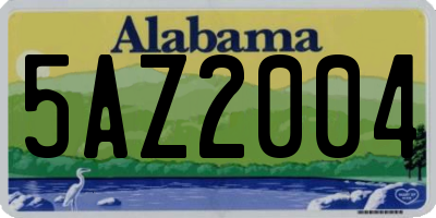 AL license plate 5AZ2004