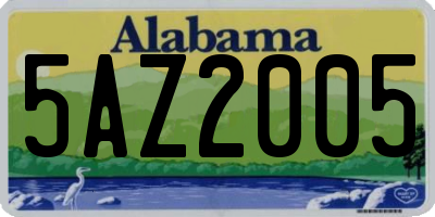 AL license plate 5AZ2005