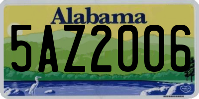 AL license plate 5AZ2006