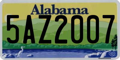 AL license plate 5AZ2007