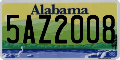 AL license plate 5AZ2008