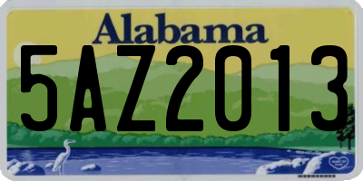 AL license plate 5AZ2013