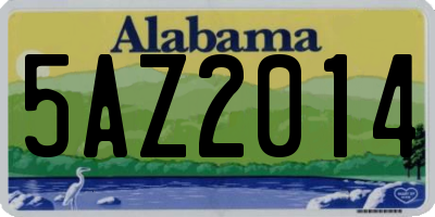 AL license plate 5AZ2014
