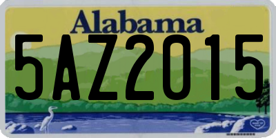 AL license plate 5AZ2015