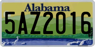 AL license plate 5AZ2016