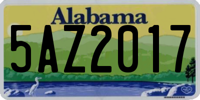 AL license plate 5AZ2017