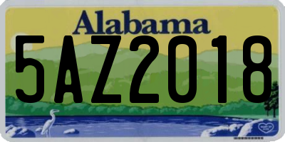 AL license plate 5AZ2018