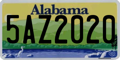 AL license plate 5AZ2020