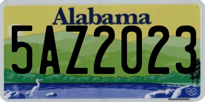AL license plate 5AZ2023