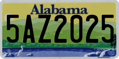AL license plate 5AZ2025