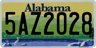 AL license plate 5AZ2028