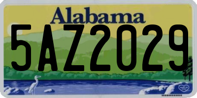 AL license plate 5AZ2029