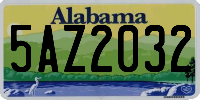 AL license plate 5AZ2032