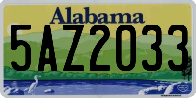 AL license plate 5AZ2033
