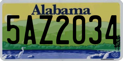AL license plate 5AZ2034