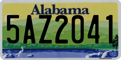 AL license plate 5AZ2041