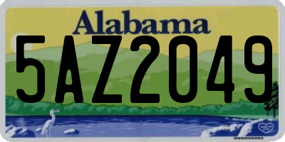 AL license plate 5AZ2049