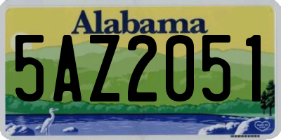 AL license plate 5AZ2051