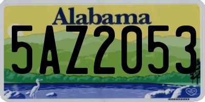 AL license plate 5AZ2053