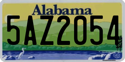 AL license plate 5AZ2054