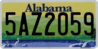 AL license plate 5AZ2059